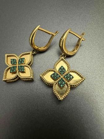 Серьги, желтое золото, Italy 585 проба