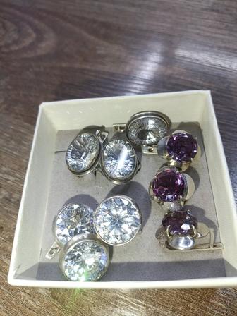 Серебро 925 наборы серьги, кольца.