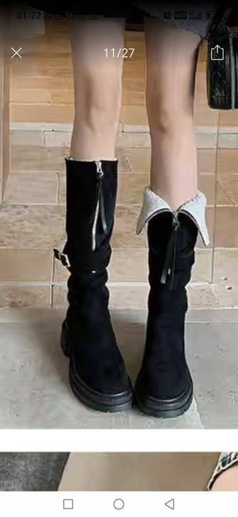 Сапоги зимние натуральная замша