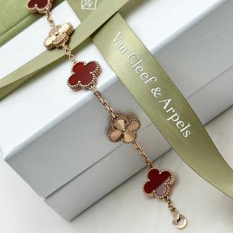 Браслет Van Cleef 5 мотивов 750 проба Полный комплект