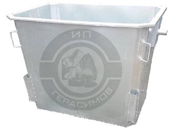 Мусорный контейнер оцинкованный 1100 л без крышки и без колес