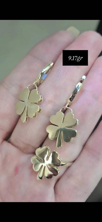 Золотой комплект Клевер 585