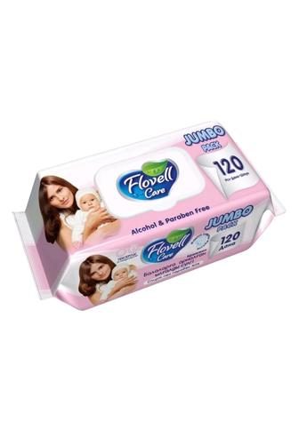 Влажные салфетки Flovell Care 120 шт, розовые