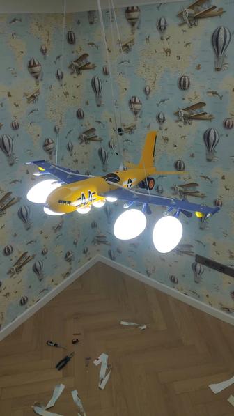 Установка люстры