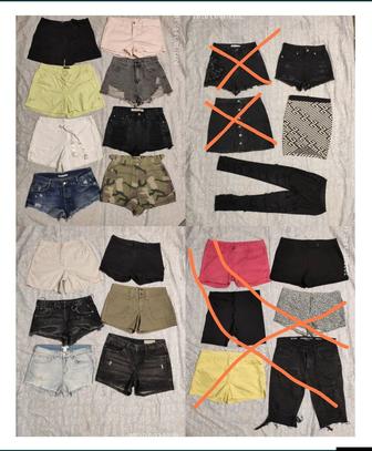 Джинсовые шорты, юбки разные, кофточки майки размер XS, S, M