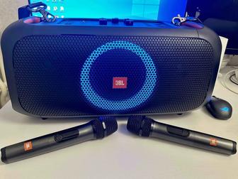Колонка JBL PartyBox On-The-Go плюс 2 микрофона беспроводных JBL Караоке