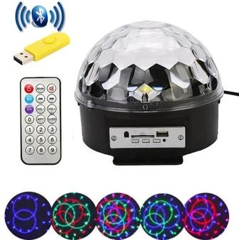 Светодиодная система диско шар CRYSTAL MAGIC BALL LIGHT с пультом ДУ