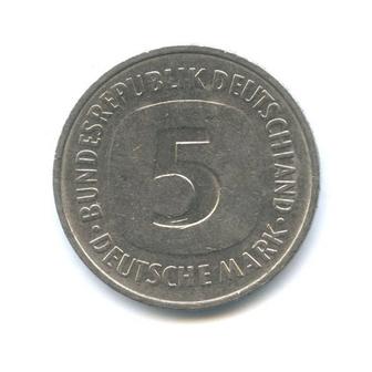 5 марок (deutsche mark) 1975 года. Страна Германия.