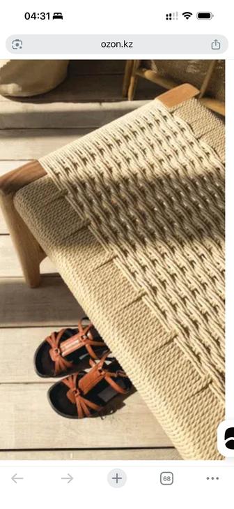 Изготовление, Деревянная скамья с плетенным сиденьем.