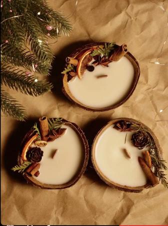 Подарочные наборы из свечей и мыла ручной работы .