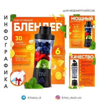 Инфографика для маркетплейсов Wildberries, Ozon