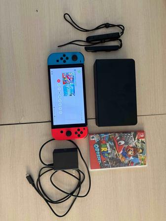 Nintendo Switch OLED красный-синий на 64Gb