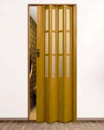 Раздвижная дверь гармошка (860 Х 2030мм) пластика со стеклом складная купе