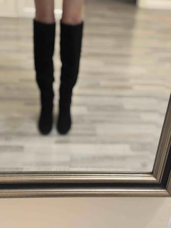 Зимние замшевые сапоги