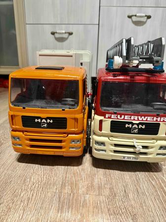 Оригинальные машинки Bruder мусоровоз и пожарная машина