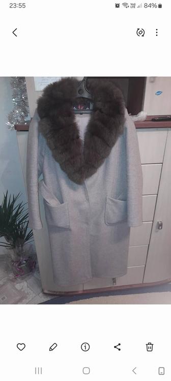 Продам турецкое пальто, с натуральным мехом