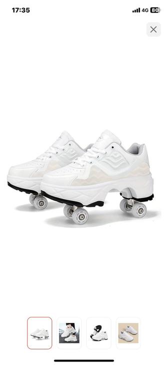 Ролликовые кроссовки 4 PRO ROLLER белые 38