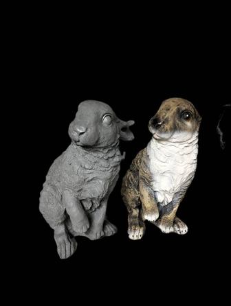 Фигуры животных , зайцев, медведя, гномов, слоника, жабық, дворника, волка