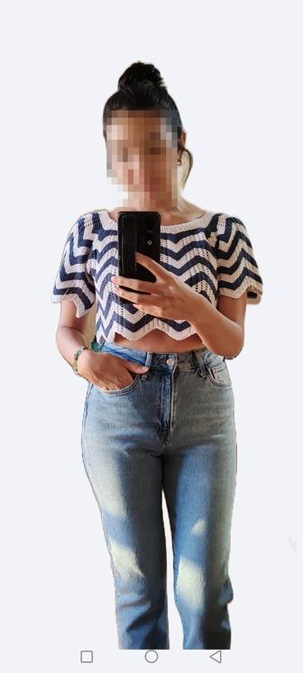 Вязаный кроп топ