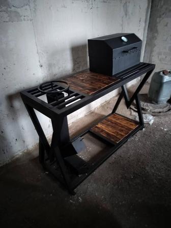 Полустационарный переносный мангал BBQ