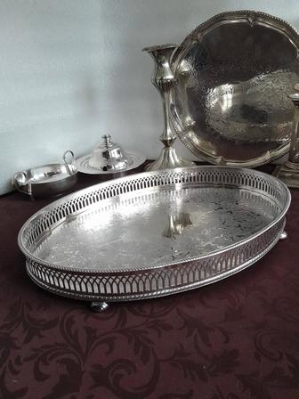 Поднос винтажный посеребренный Англия