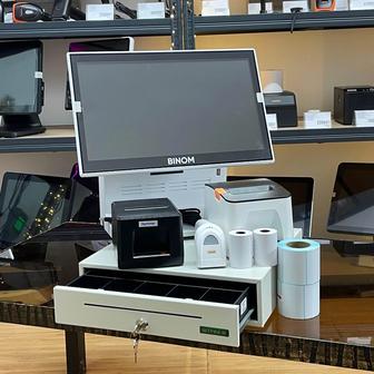 Продам кассовый аппарат с программой GBS Маркет, терминалом и денежным ящик