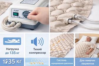 Противопролежневый матрас с компрессором (ячеистый) до 135 кг