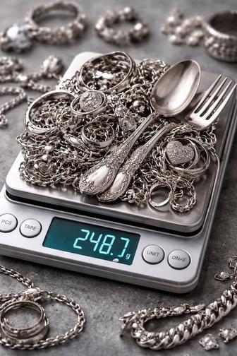 Скупка серебра и серебряных изделий Лом, украшения, столовое серебро.