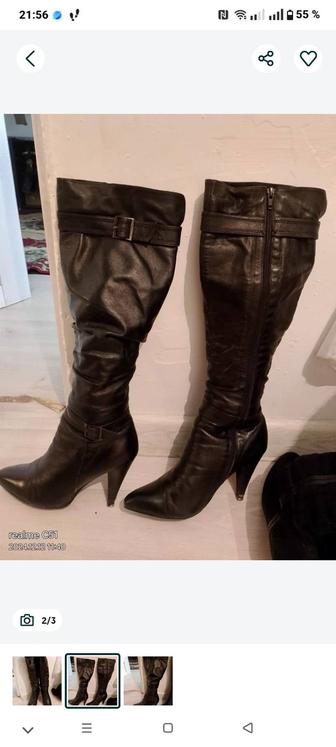 Продам кожаный сапоги