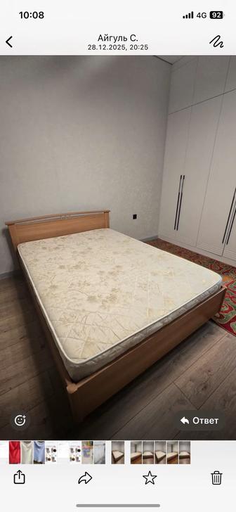 Продам кровать б/у с матрасом