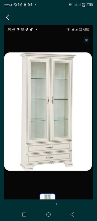 Продам новый шкаф- витрина Тиффани Вудлайн кремовый
