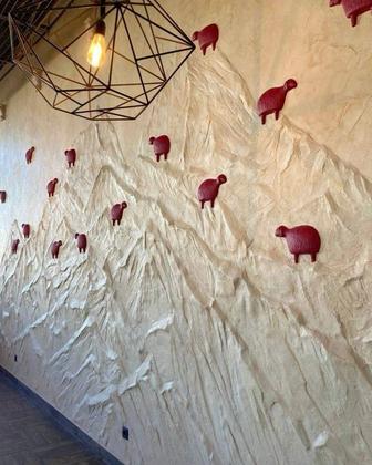 Барельеф.Горельеф.Скала.Объемное панно.Гипсовая настенная скульптура.