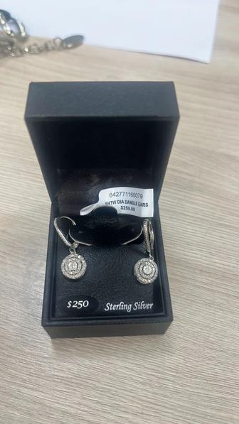 925 пробелы цирконды сырга