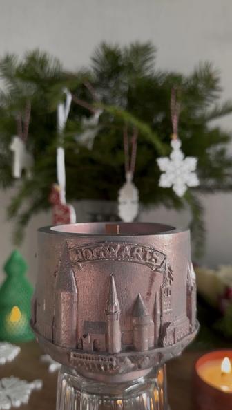 Большая арома-свеча в гипсовом контейнере в стиле Гарри Поттера