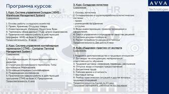 Курсы - Логистики, WMS, CTMS, HR