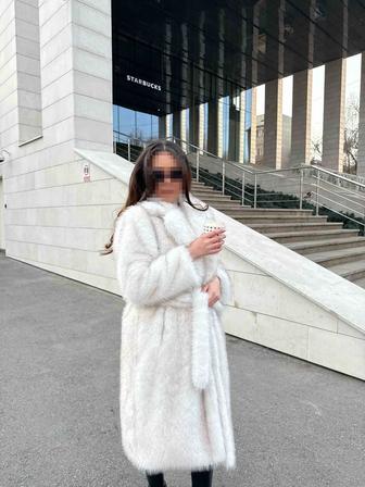 Эко-шуба в белом цвете