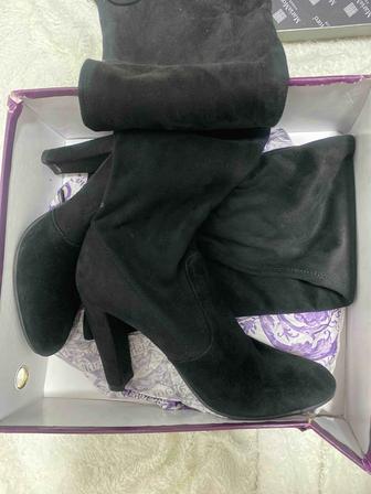 Сапоги-чулки замшевые