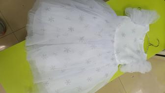 Платье снежинка белая для девочки