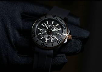 Часы Seiko Submariner skeleton black gold (Seiko NH72)