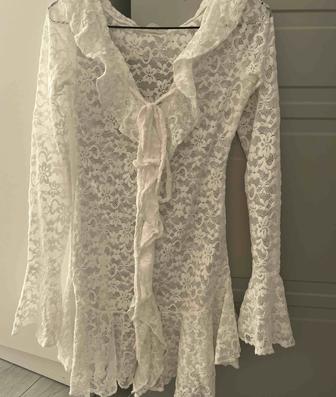 Белое платье летнее/пляжное кружевное