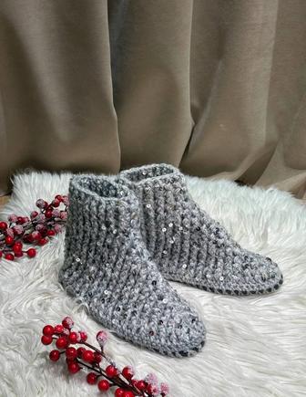 Вязаные сапожки