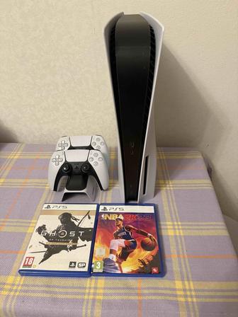 PlayStation 5 2 джойстика зарядка 7 игр Всё включено