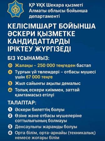 Кандидаты на воинскую службу ПС КНБ РК