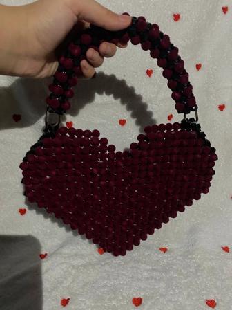 Сумка в форме сердца ручная работа