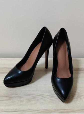 Туфли черные высокий каблук 12 см