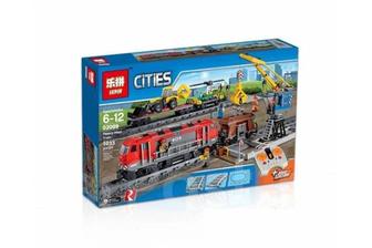 Конструктор Lepin 02009 LELE 28033 красный Грузовой поезд