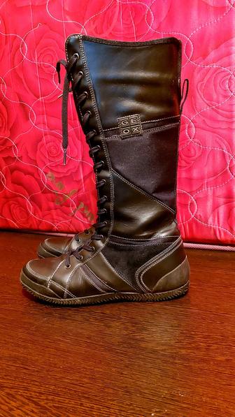 Продам высокие сапоги на шнуровке Geox