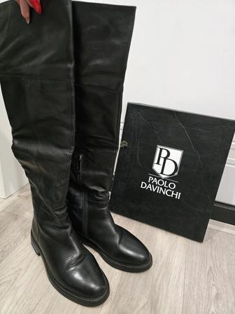 Кожаные ботфорты