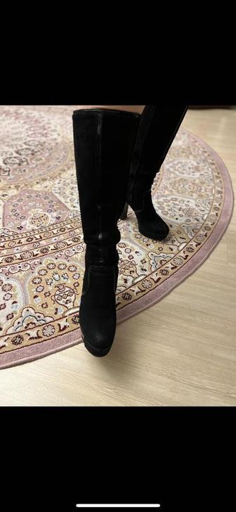 Сапоги натуральные замши