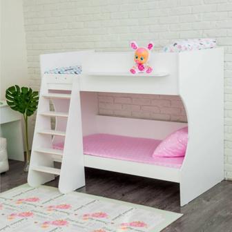 Двухъярусная кровать Эльбрус Капризун 3, 80x180 см, белый